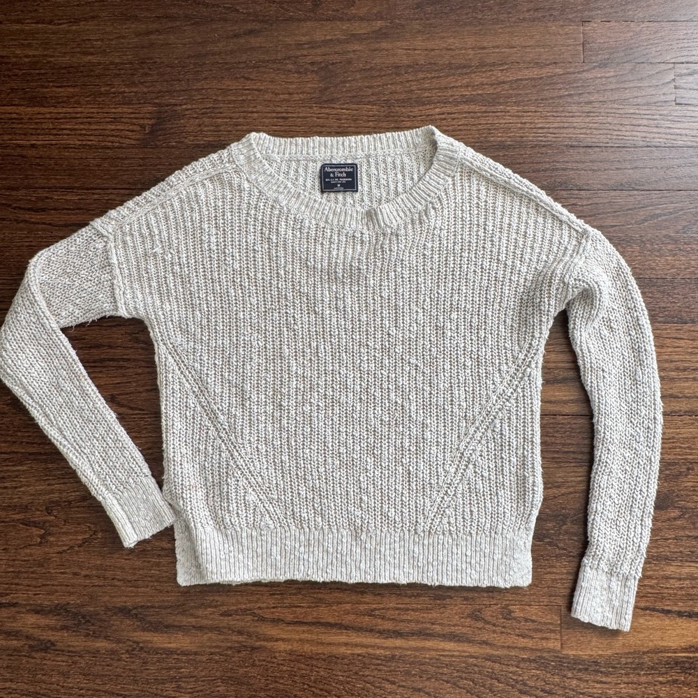 Abercrombie & Fitch Textured Cream Sweater
